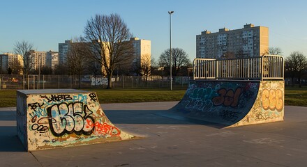 Skate Park Ramp Graffiti Urban