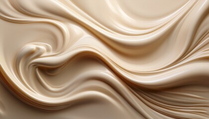 creamy beige smooth liquid with elegant organic ripple and cascade flow texture