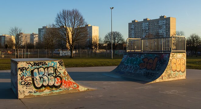 Skate Park Ramp Graffiti Urban