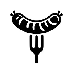 Grilled Sausage on Fork Silhouette