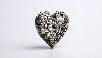 Ornate heart shaped brooch