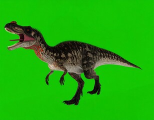 Naklejka premium 3D rendered dinosaur on green screen