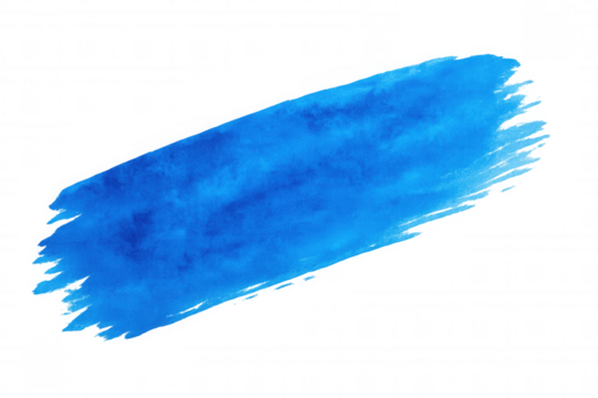 Vibrant blue watercolor stroke sweeping diagonally across transparent backdrop, adding dynamic visual energy to graphic compositions