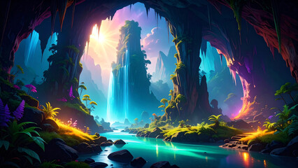 Enchanted Cave A Hidden World of Rainbow Light and Towering Stalactites
