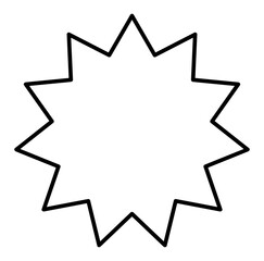 Explosion burst png outline shape, transparent background