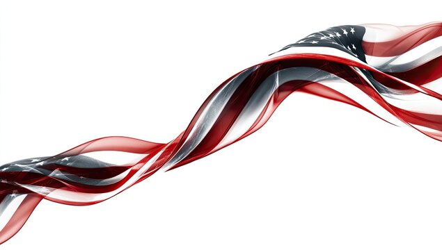 Abstract American flag flowing, dynamic swirls