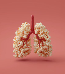 Realistic Popcorn Lungs Illustrating Vaping Damage