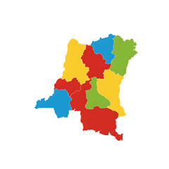 Obraz premium Multicolor administrative map of DR Congo