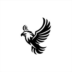 Obraz premium Stylized black eagle logo design in flight