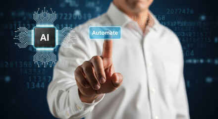 Obraz premium Revolutionizing Business Processes with AI Automation A Vision of Efficiency and Innovation in the Digital Age Empowering Growth Through Artificial Intelligence