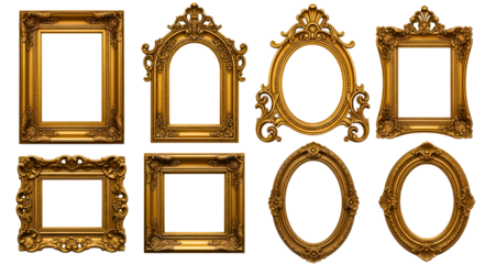 Set of ornate gold picture frames