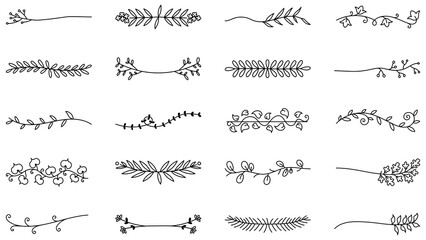 PNG Elegant floral divider designs set on transparent background