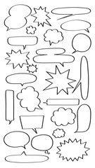 PNG Comic speech bubbles vector set., transparent background