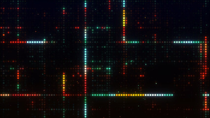 Abstract background with animation of flicker and moving patterns from clear colorful circles