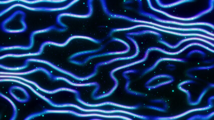 Abstract wavy blue gradient color background. 4k retro grain effect background