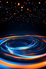 Obraz premium Vibrant Spiral Light Trails with Starry Background