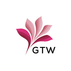 Obraz premium GTW Modern Floral Abstract Logo Design, GTW Later Logo, Minimalist Nature Inspired Logo 