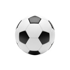 Obraz premium A classic 32-panel black and white soccer ball, brand new with smooth synthetic leather texture and defined seams, centrally placed on a seamless transparent background with soft, shadowless studio