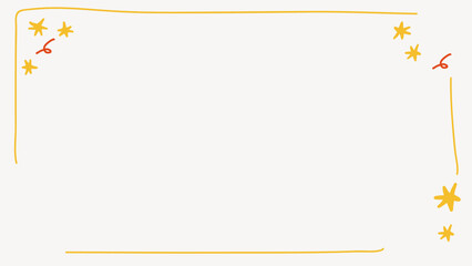 Festive yellow border frame vector