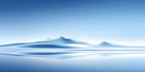 Abstract Landscape with Soft Blue Tones and Distant Peaks