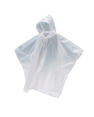Obraz premium Transparent Rain Poncho on White Background