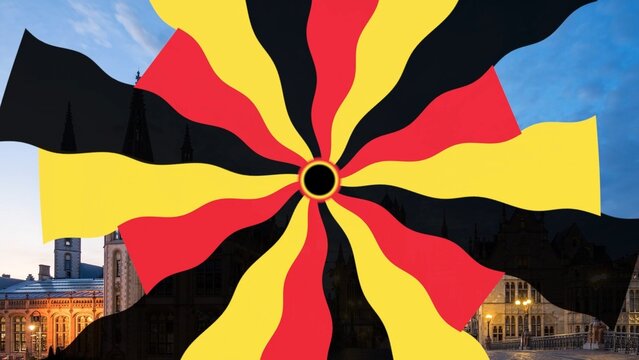 Centered Waving Country Flag Transition