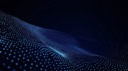 Dynamic Blue Dot Wave on Dark Background