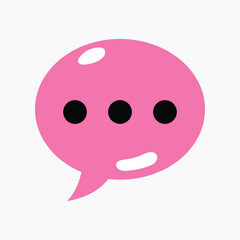 Pink message icon, funky collage element, vector