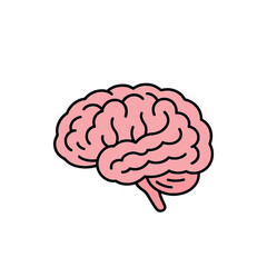 Cartoon Pink Human Brain Illustration