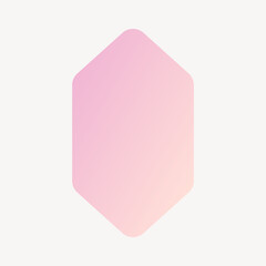 Pink and orange pastel armor badge, gradient shape design banner collage element vector