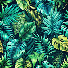 vibrant green and teal, exotic jungle theme, realistic detail