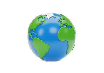 Fototapeta premium 3D Render of Earth Globe with Green Continents and Blue Oceans on a Checkered Background, Ideal for Global, Environmental, and Educational Themes