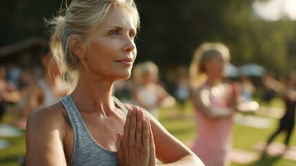 Fototapeta premium Motivated Fit Elderly Woman Participating in Outdoor Activity