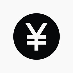 Japanese Yen currency, flat icon vector