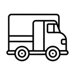 Black outline refrigerated truck icon