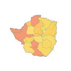 Fototapeta premium Heatmap-style regional distribution in Zimbabwe