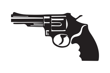 Revolvers art silhouette vector on white background