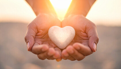 Fototapeta premium Vibrant illustrated tree with heart-shaped foliage symbolizing love, growth, and connection, perfect for natural themes.