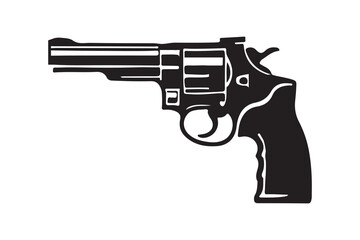 Revolvers art silhouette vector on white background