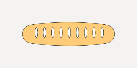 Fresh baguette bread illustration collage element vector