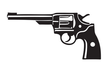 Revolvers art silhouette vector on white background