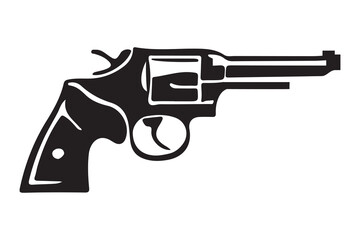 Revolvers art silhouette vector on white background