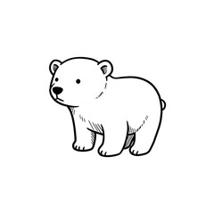 Obraz premium Polar bear plush toy illustration in a simple, cute style 