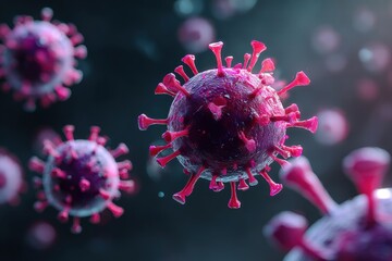 coronavirus covid 19 viral particles with detailed structure view