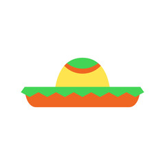 Vibrant Sombrero Hat Icon with Festive Colors and Design