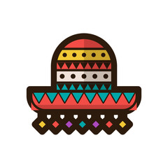 Vibrant Sombrero Icon, a Traditional Mexican Symbol of Celebration