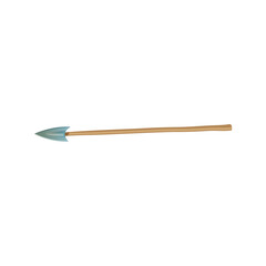Illustrated Historical Arrow with Wooden Shaft and Pointed Tip