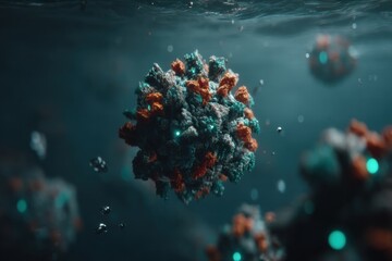 coronavirus covid 19 viral particles with detailed structure view