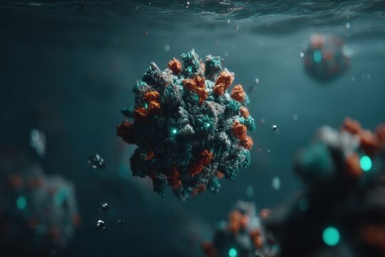 coronavirus covid 19 viral particles with detailed structure view