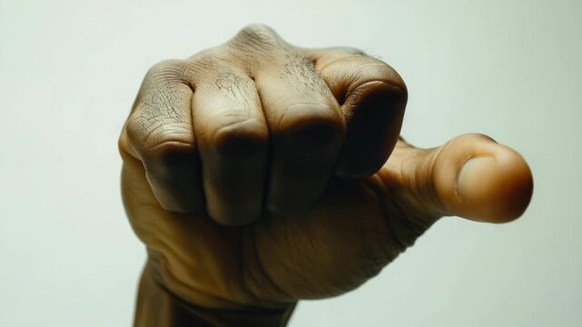 Close-up shot of a person's hand in a fist, ready for action